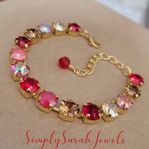 Austrian Crystal Tennis Bracelet in Gold